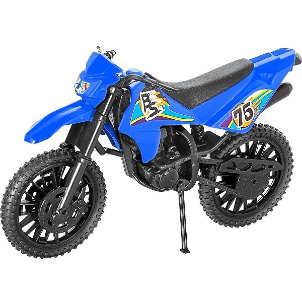 Motinha Mini Moto De Trilha Motocross 20 Cm Coloridos Azul