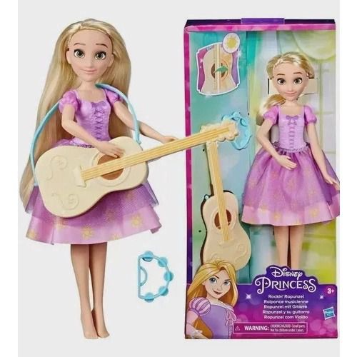Boneca Rapunzel Disney Princesa Com Violão Muda De Cor