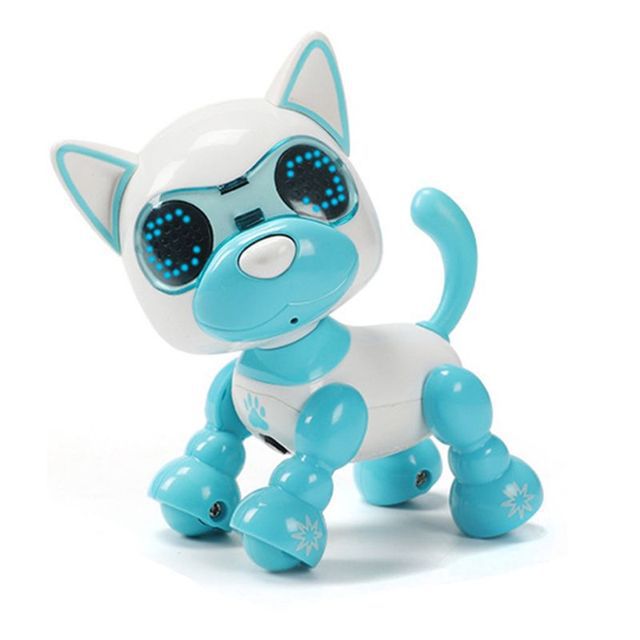 Robô Interativo - Filhote Inteligente - Smart Dog Dog Cute - Grava E Reproduz Voz - Por sensor touch De 10 Cm azul