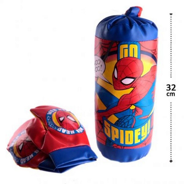 Kit Boxe Infantil Com Luvas E Saco De Pancadas Spiderman