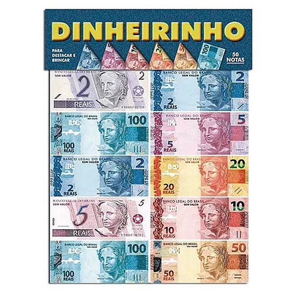 Kit Dinheiro De Brinquedo Dinheirinho De Papel 1.000 Notas