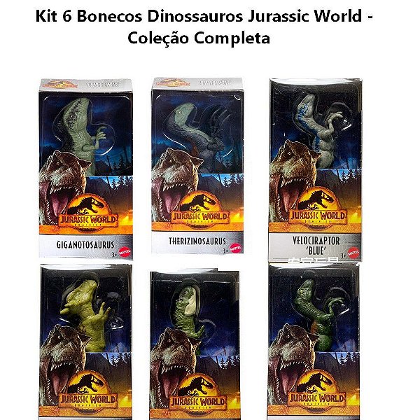 Kit 6 Boneco Dinossauro Jurassic World Coleção Completa