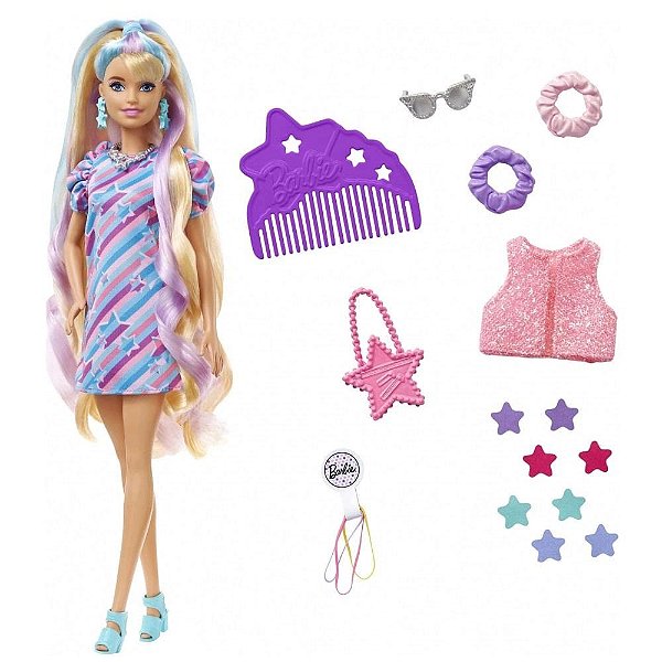 Barbie original moda loira cabelo cor bloco roupa com cintura