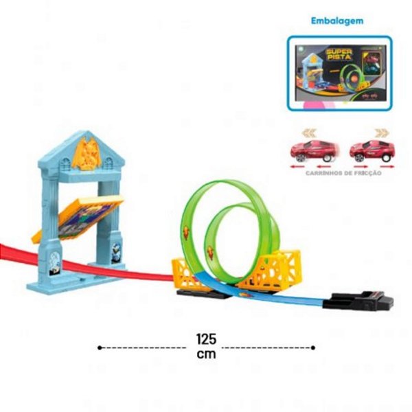 Pista Carrinho Fricção Looping Spin Alta Velocidade Radical - I