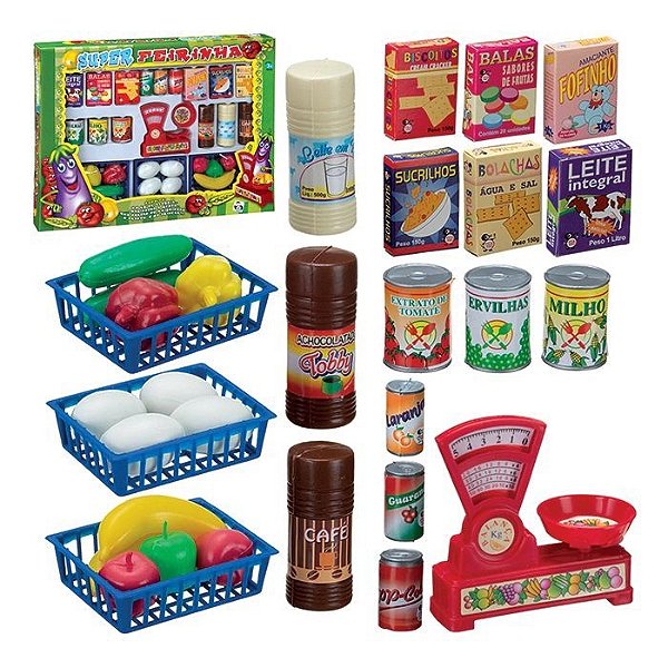 Super Kit De Mercearia Mercadinho Feirinha Infantil 32 Peças