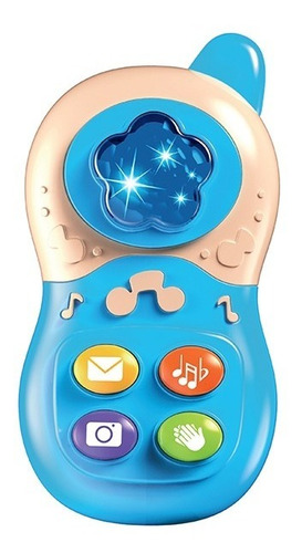 Brinquedo Musical Celular Baby Com Luz E Som Azul