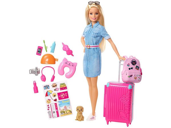 Barbie Dreamhouse Adventures Loira Mala De Viagem Viajante - com Acessórios