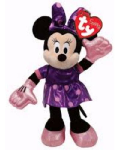 Pelúcia Minnie Mouse Vestido Lilás Ty Beanie 15cm