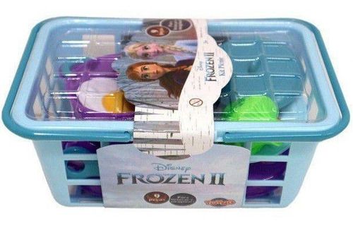 Kit Piquenique Frozen 2 - Disney 9 Peças Com Cestinha