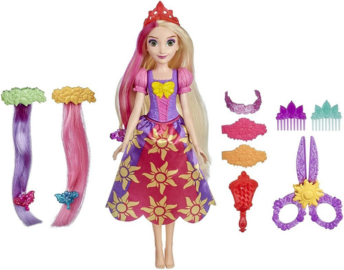Boneca Disney Princesas Rapunzel Cabelos Divertidos 35 Cm