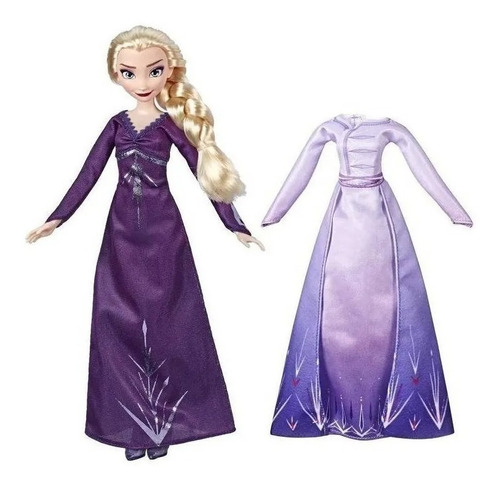 Boneca Frozen 2 Disney Elsa Troca De Roupa 2 Vestido