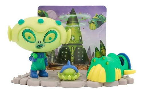 Playset E Mini Figura - Hero Eggs Ar-51 - Spaceship Verde