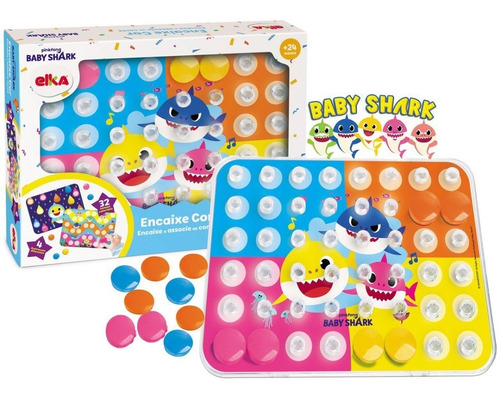 Encaixe Cor Baby Shark Brinquedo Infantil Educativo Elka