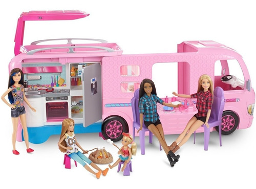 Veículo E Boneca Barbie Trailer Dos Sonhos 3 Em 1 - 60 Peças