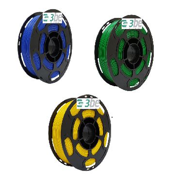 Combo com 03 filamentos PLA (cores azul, verde e amarelo) 1,75mm