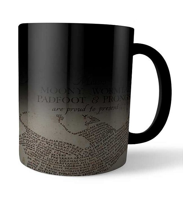 Caneca Mágica Mapa do Maroto Harry Potter