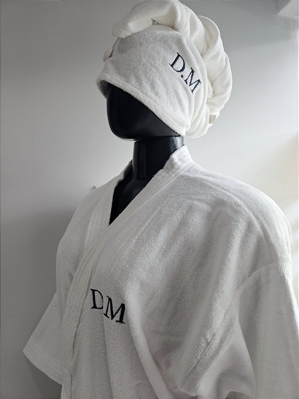 Toalha para Cabelo Bordada