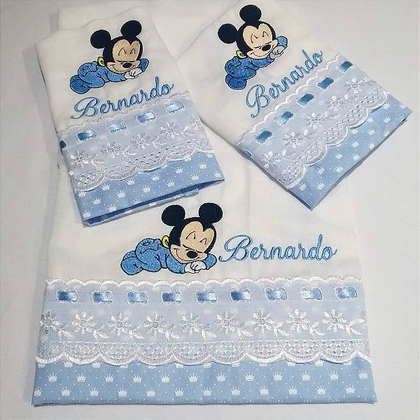 Trio de Fraldinhas Bordadas