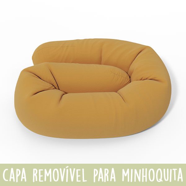 Capa com zíper para minhoquita cor amarelo cúrcuma