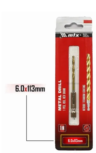 Broca De Aço Rápido P/ Metal 6 Mm Haste Sextavada 7176029