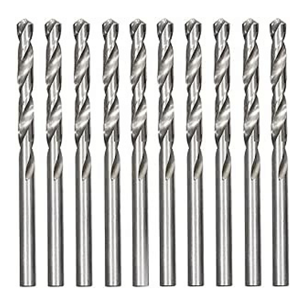 BROCA PARA METAL POLIDA, HASTE CILINDRICA , HSS, 10 PEÇAS  1