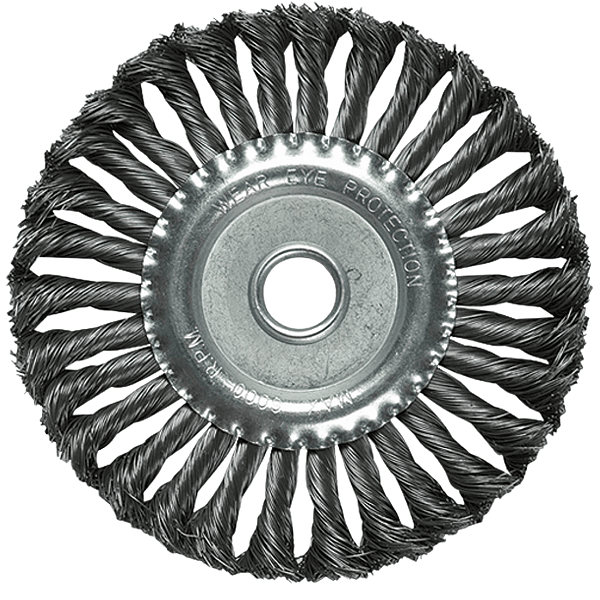 ESCOVA DE ACO CARBONO CIRCULAR, TORCIDA, 125 MM, FURO 22 MM,