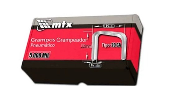 Grampo Para Grampeador Pneumático 22mm 5000 Unid 576649 Mtx