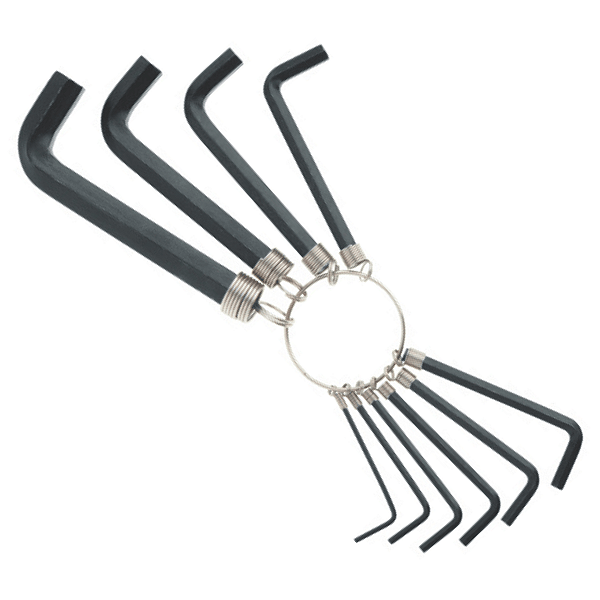 JOGO DE CHAVE ALLEN CURTA, 1,5 - 10 MM, CRV, 10 PCS, OXIDADO