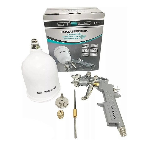 PISTOLA DE PINTURA TANQUE ALTO, ALIMENTACAO POR GRAVIDADE 60