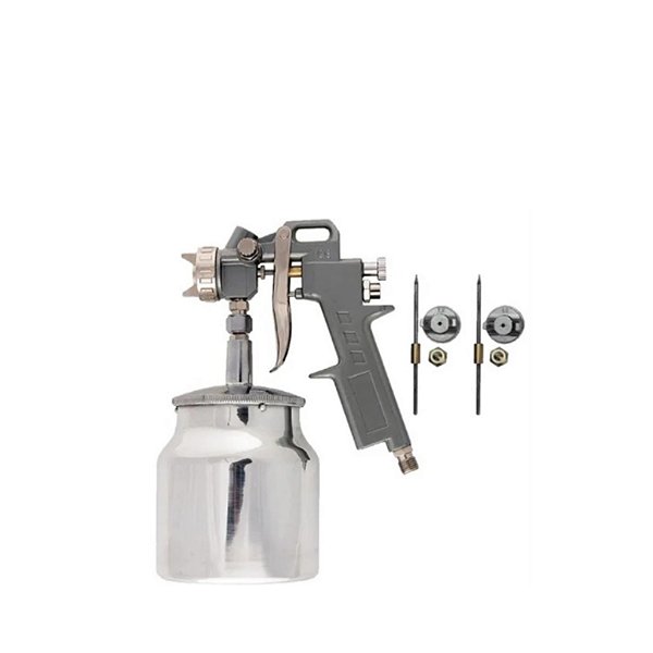 Pistola Para Pintura Por Sucção 1000m + Bicos 1.2, 1.5, 1.8