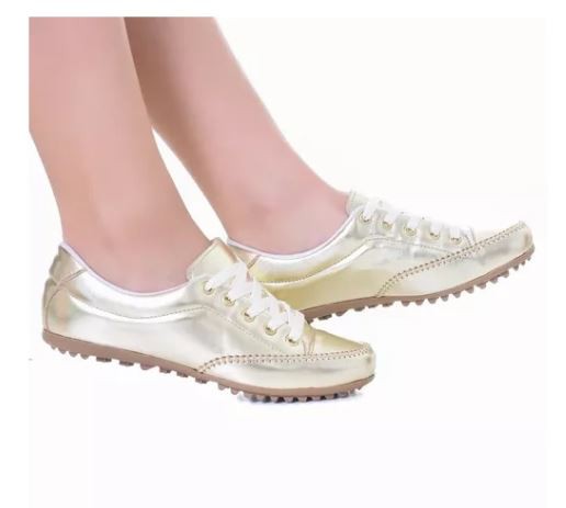 SAPATÊNIS FEMININO CASUAL DOURADO SINTÉTICO