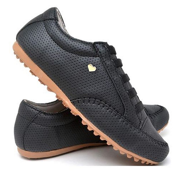 SAPATÊNIS FEMININO PRETO COM AJUSTE ELÁSTICO CONFORTÁVEL