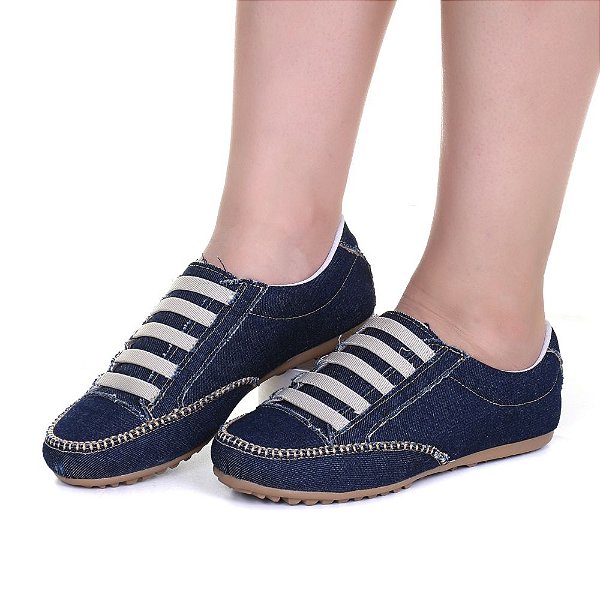 Sapatênis Feminino Jeans Casual Comfort