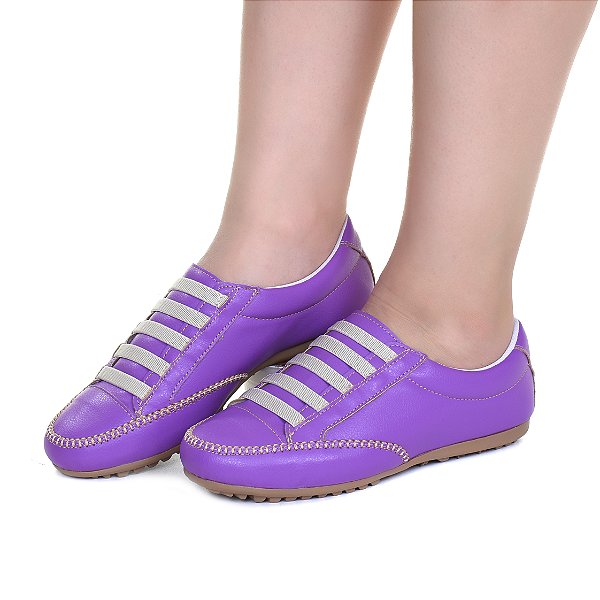 Sapatênis Feminino Roxo Casual Elástico