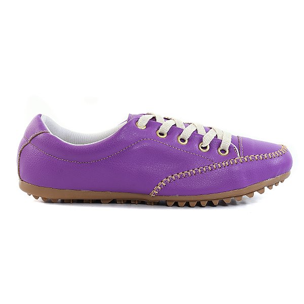 Sapatênis Feminino Roxo Casual Cadarço