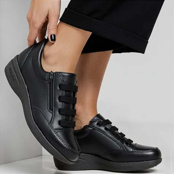 Tênis Ortopédico Feminino com Zíper Palmilha Comfort para Fascite Plantar