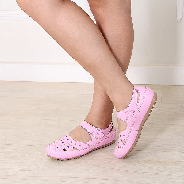 SAPATILHA SAPATO BONECA ESTILO RETRÔ ROSA CLARO