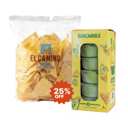 Blister com 6 potes de 60g de Guacamole + Nachos