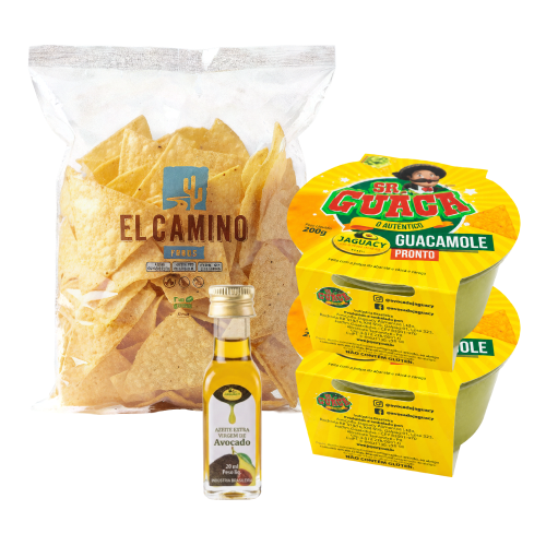 Kit Happy Hour em Casa - 02 Sr. Guaca 200g + 01 Nachos + Azeite Mini 20ml