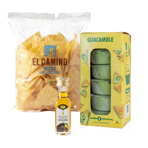 Kit Experiência Saudável - 01 Sr. Guaca 6x60g + 01 Nachos + Mini Azeite 20ml