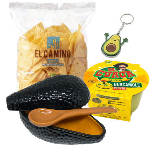 Kit Momento Guaca - 01 Sr Guaca 200g + 01 Nachos + Bowl de Cerâmica + Brinde Chaveiro