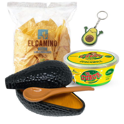 Kit Momento Guaca - 01 Sr Guaca 200g + 01 Nachos + Bowl de Cerâmica + Brinde Chaveiro