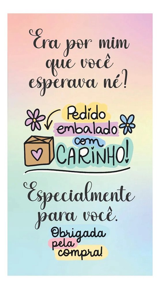 Cartão de Agradecimento ao Cliente 5x9cm Era por mim
