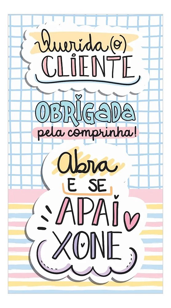 Cartão de Agradecimento ao Cliente 5x9cm Apaixone-se