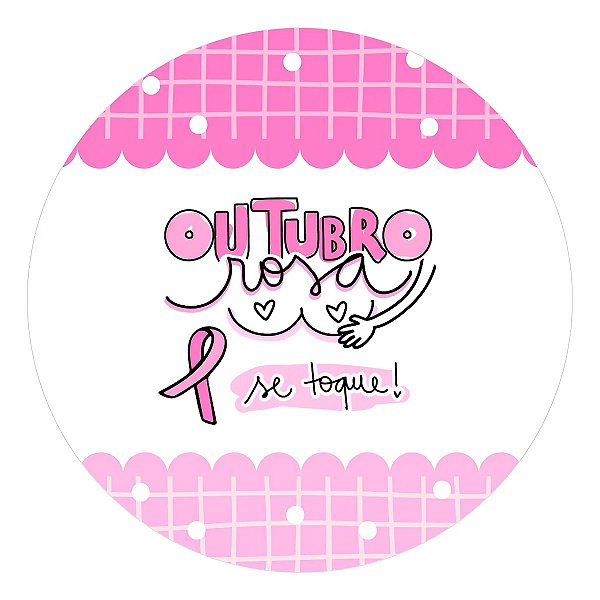 Adesivo Outubro Rosa Câncer de Mama