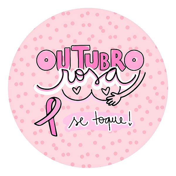 Adesivo Outubro Rosa Câncer de Mama Amiga do Peito