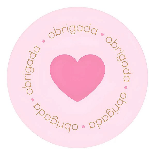 Adesivo Obrigada Coração 3x3cm Fofinho