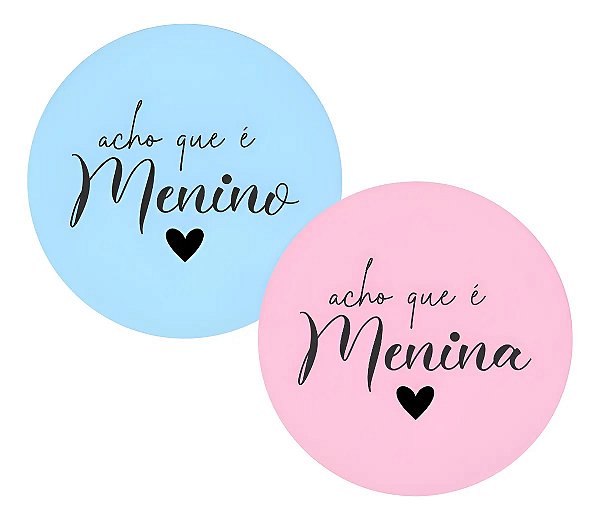 Adesivo Chá Revelação Chá De Bebê Azul Rosa