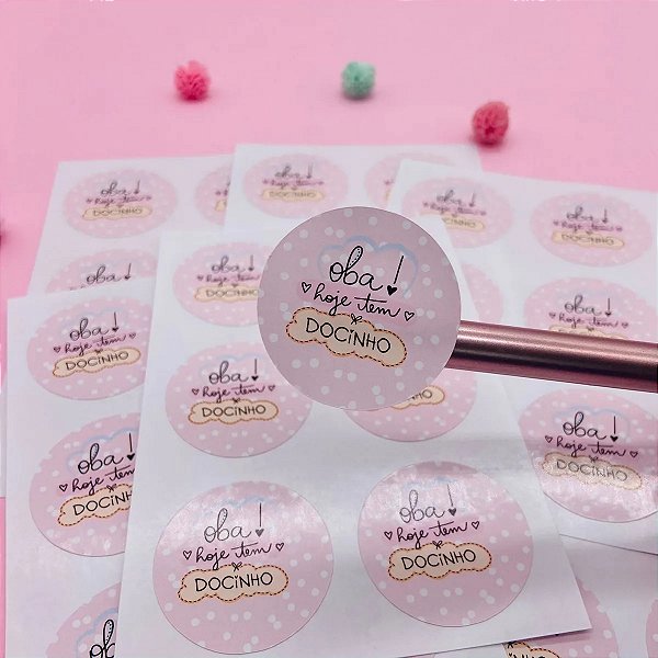 Adesivos Rótulos Oba Hoje Tem Docinho