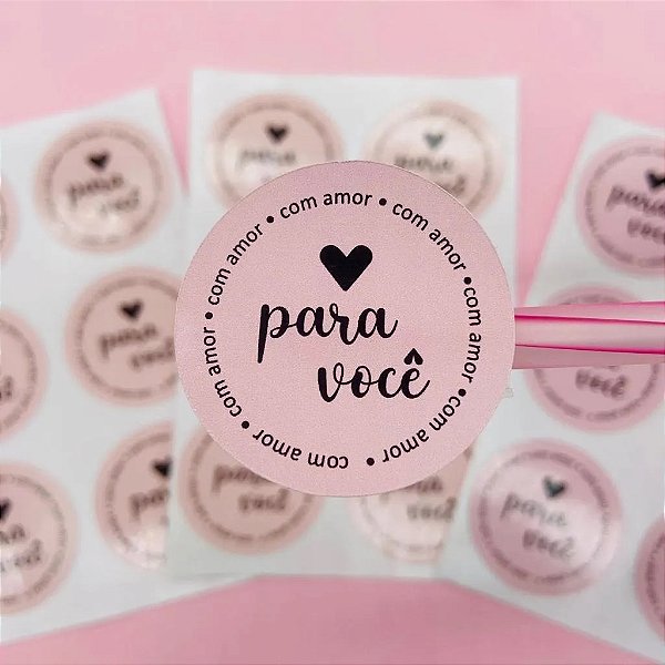 Adesivos Etiqueta Papelaria Personalizados Para Você Rosa